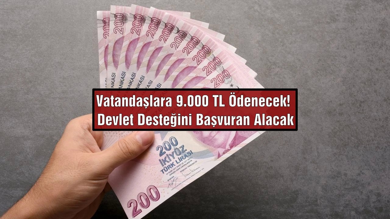 Vatandaşlara 9.000 TL Ödenecek! Devlet Desteğini Başvuran Alacak