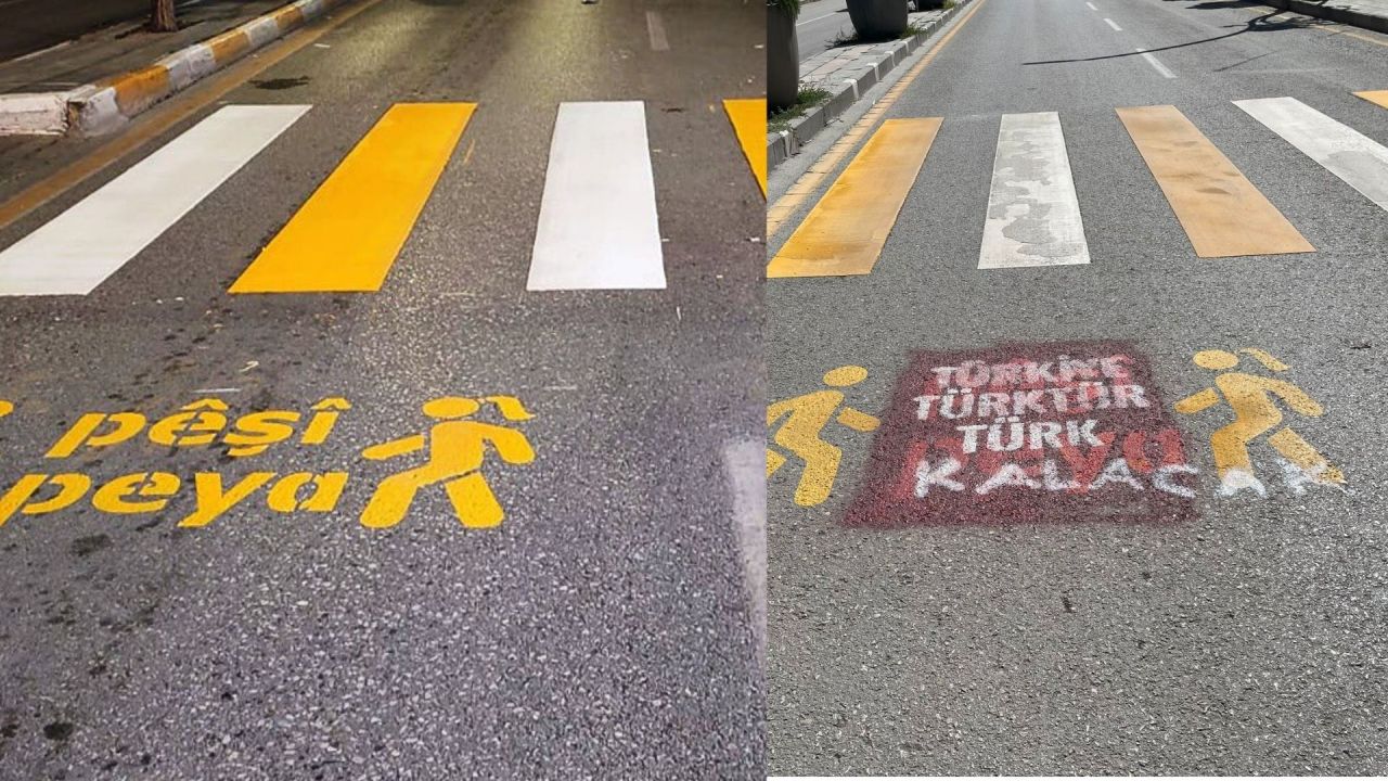 Van'da Kürtçe Uyarı Yazıları Kimliği Belirsiz Kişilerce Değiştirildi