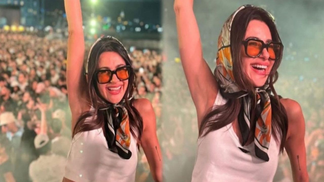 Nesrin Cavadzade'nin parti tarzı dikkat çekti
