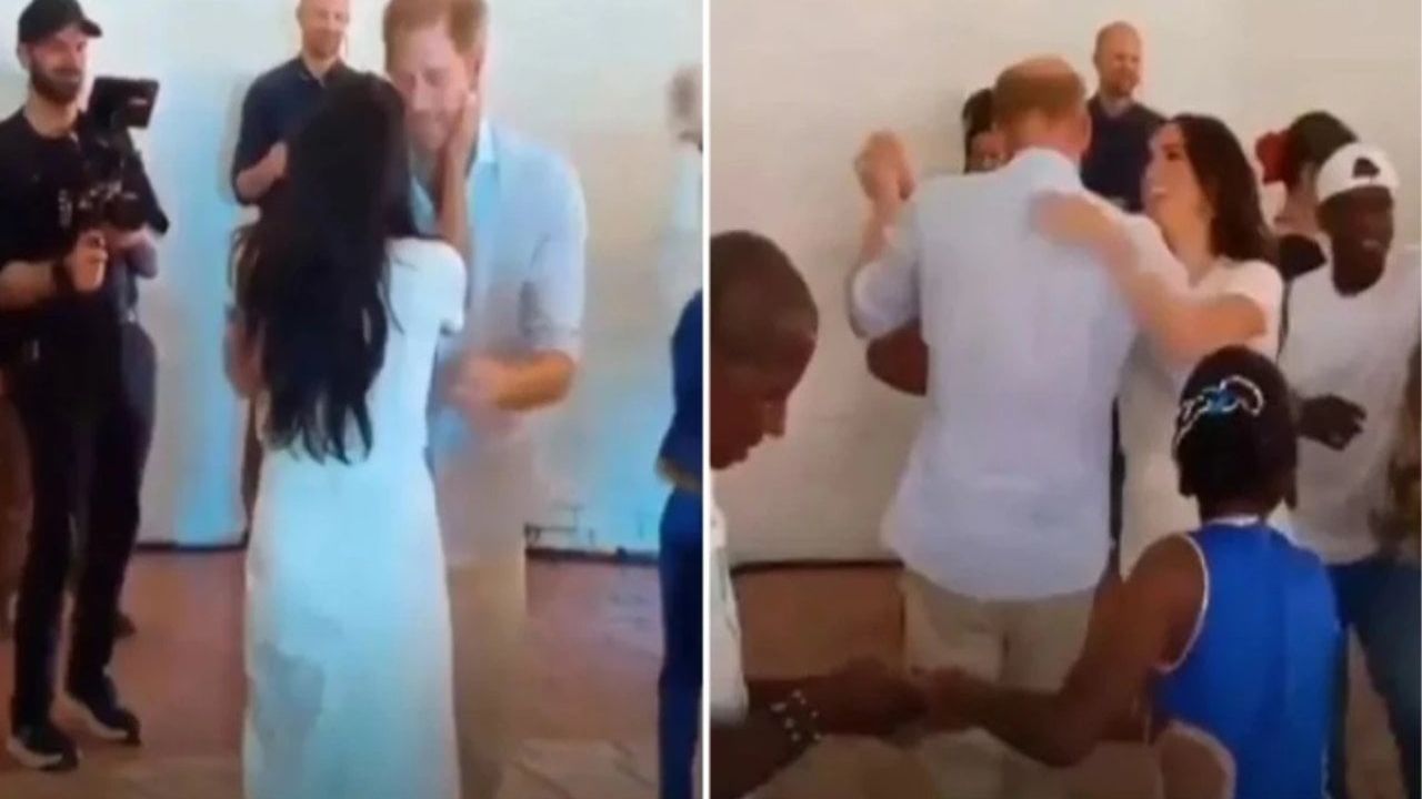 Meghan Markle ve Prens Harry tutkulu bir öpücükle dikkat çekti