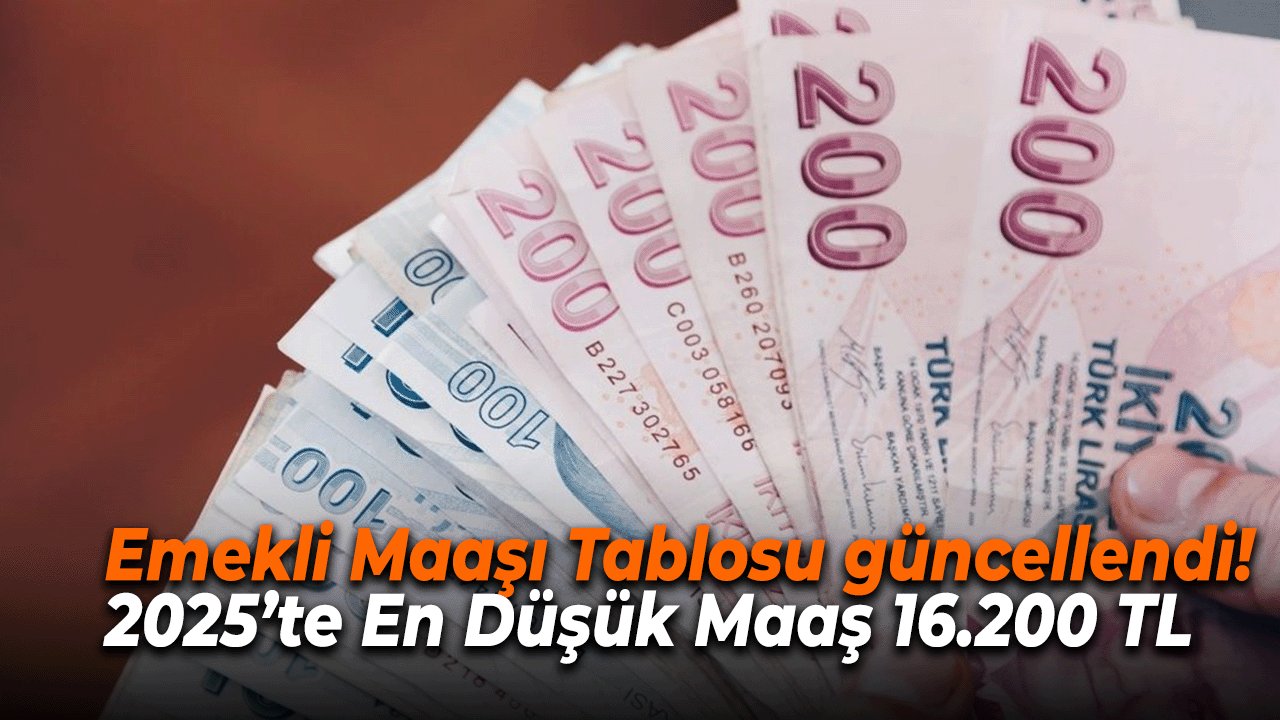 Emekli Maaşı Tablosu güncellendi! 2025’te En Düşük Maaş 16.200 TL