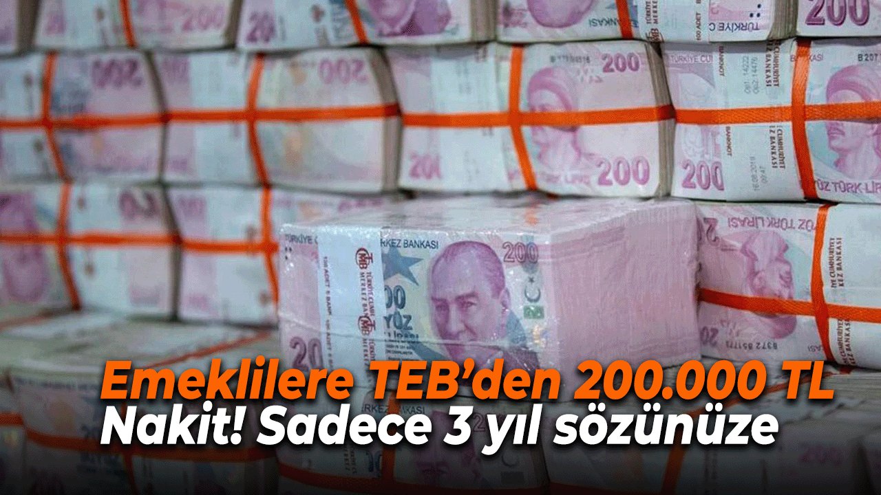 Emeklilere TEB’den 200.000 TL Nakit! Sadece 3 yıl sözünüze