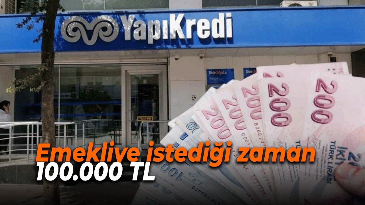 Emekliye Yapı Kredi Bankası’ndan İstediği Zaman 100.000 TL Kredi