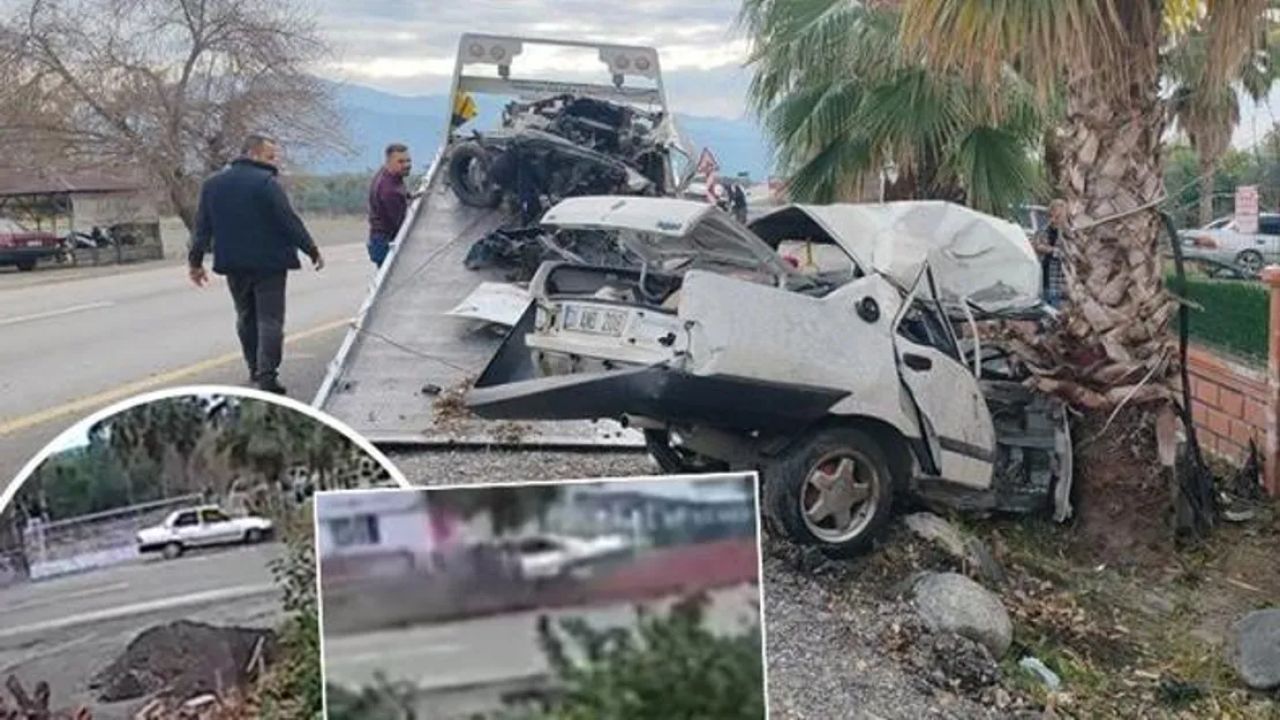 Otomobil ikiye bölündü: Kaza anı kameralara yansıdı