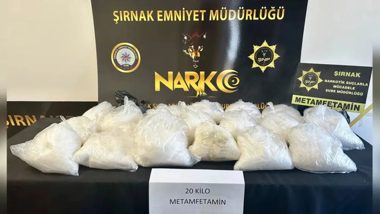 Şırnak'ta 20 kiloluk metamfetamin ele geçirildi