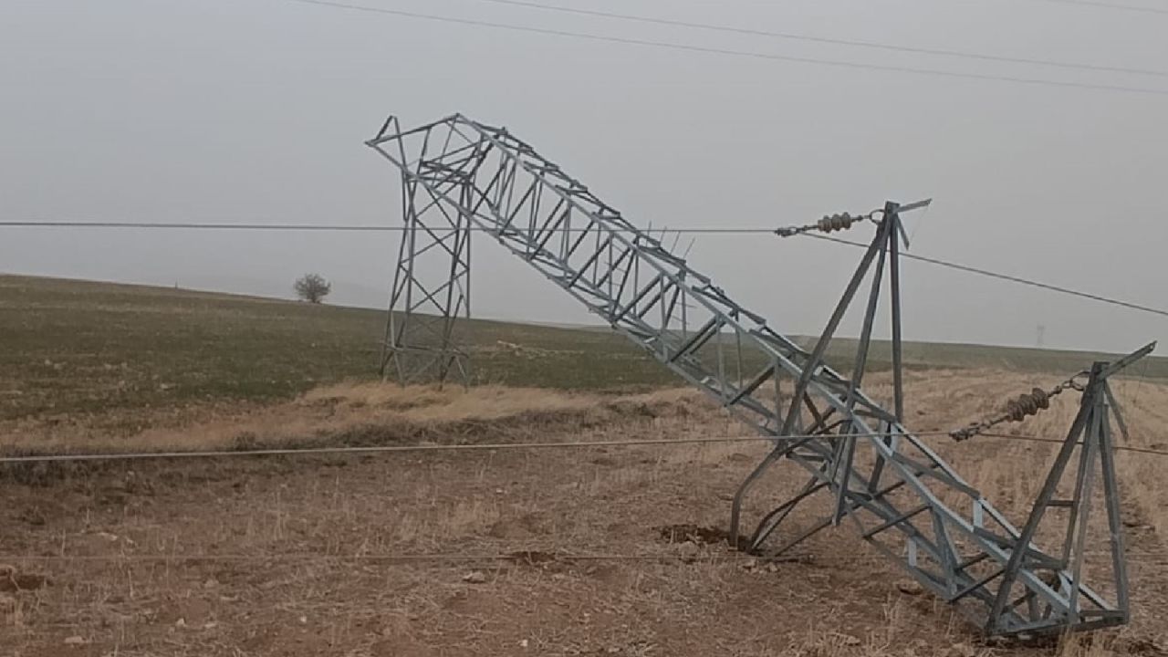 Van, Hakkari ve Muş'ta fırtına nedeniyle elektrik direkleri devrildi