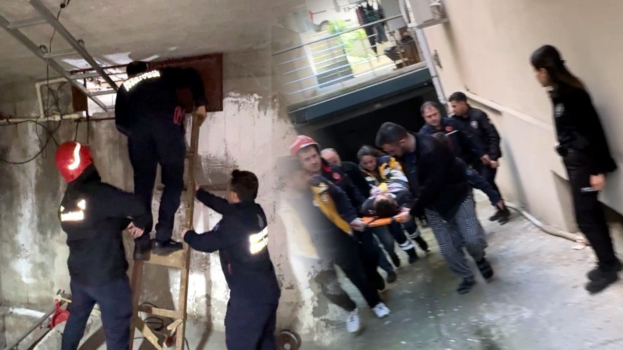 Avcılar'da su deposunda mahsur kalan temizlik işçisi itfaiye tarafından kurtarıldı