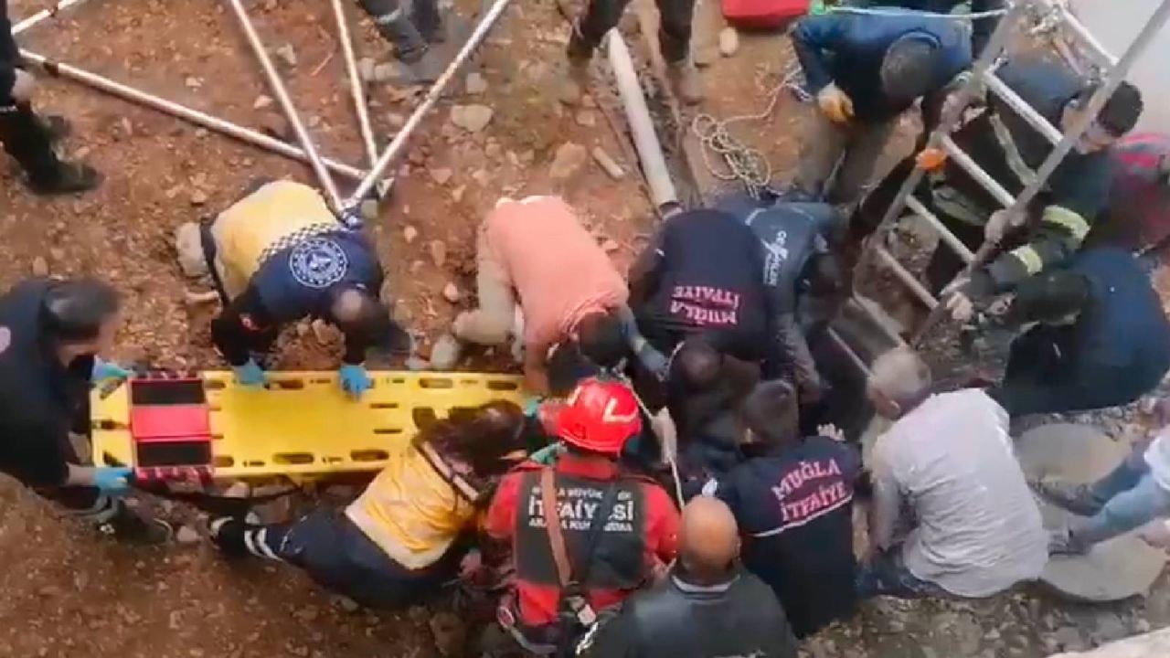 Bodrum'da kuyuya düşen işçi kurtarıldı