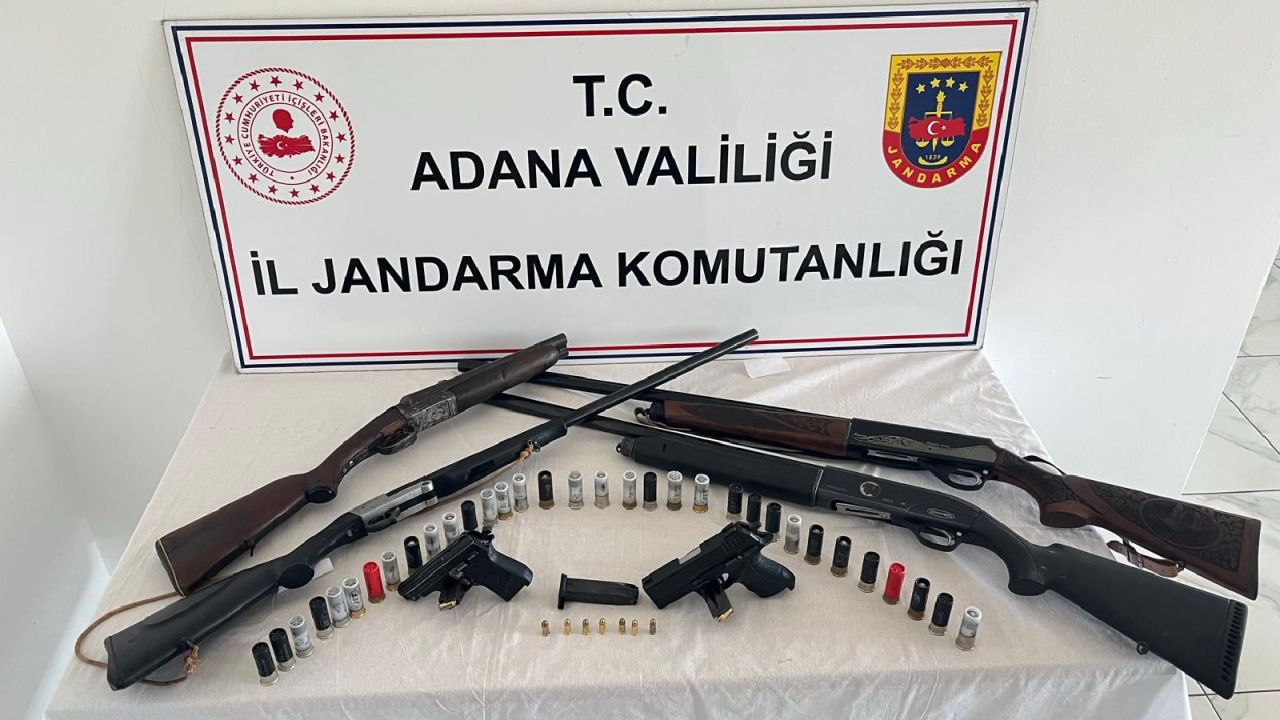Adana'da ruhsatsız 6 silah ele geçirildi