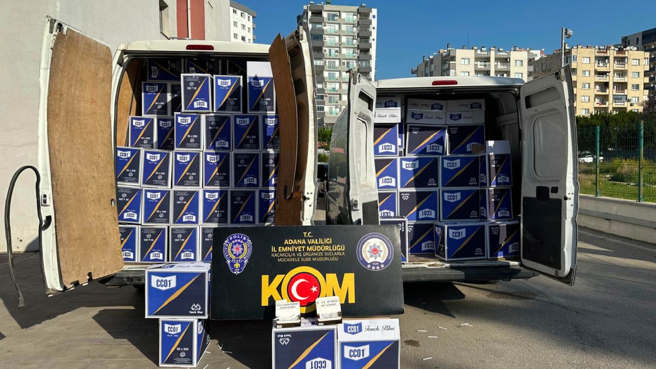 Adana'da 4.9 milyon makaron ele geçirildi