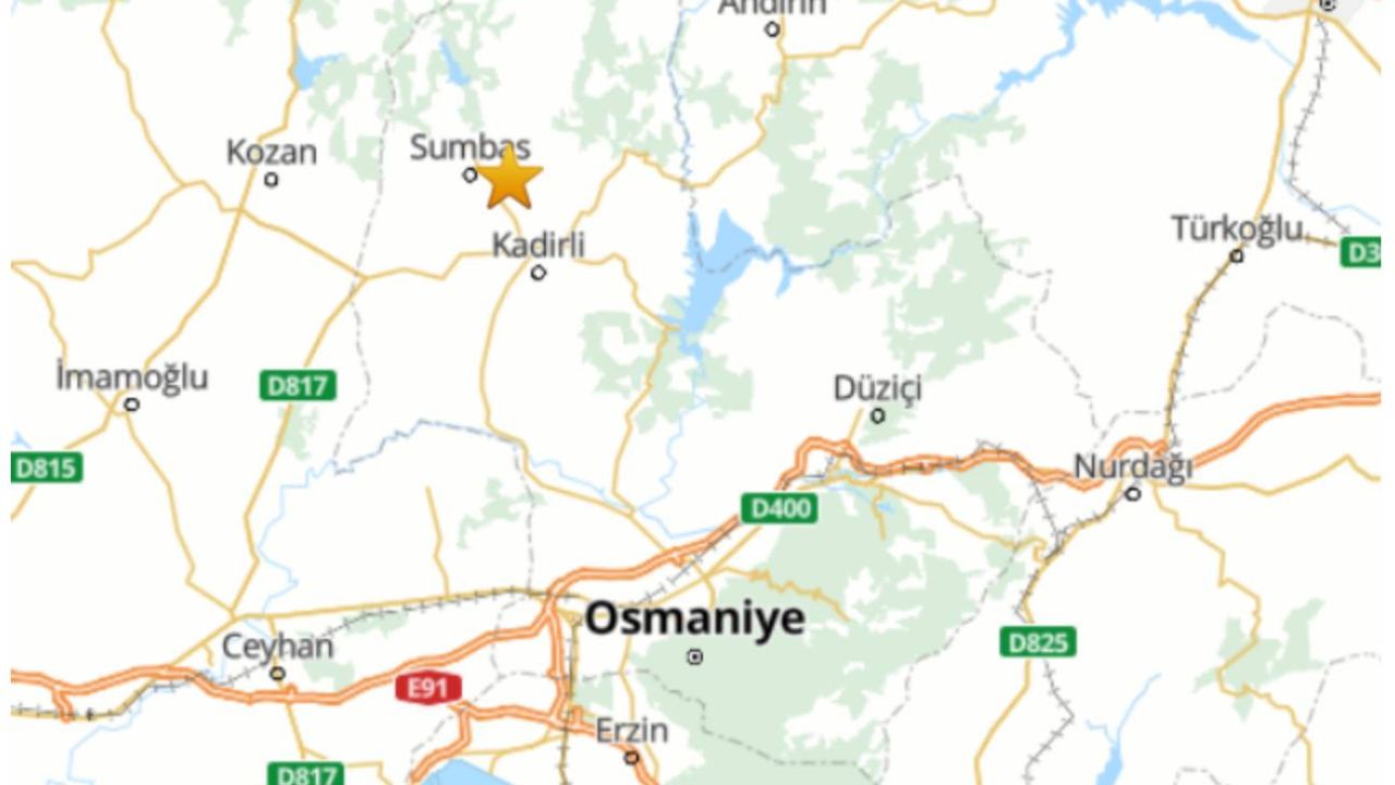 Osmaniye'de 3,5 büyüklüğünde deprem
