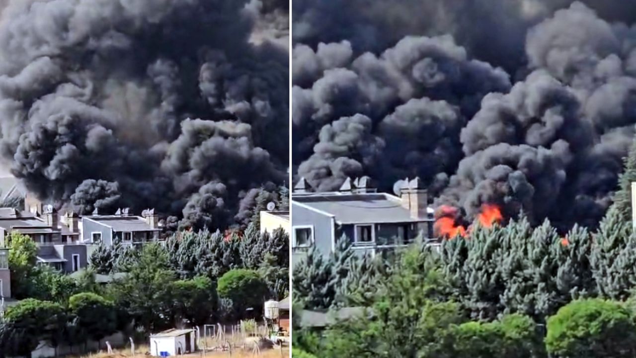 Ankara'da Villa İnşaatında Yangın
