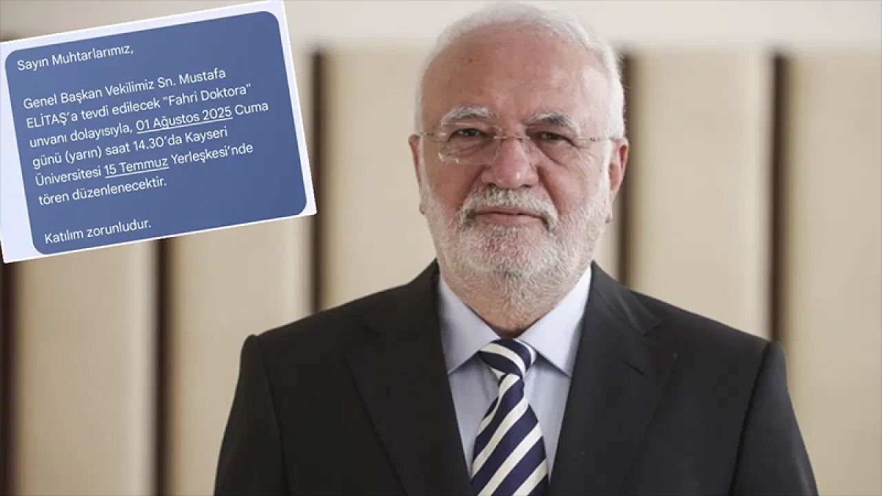 Akp'den Muhtarlara Elitaş'ın Fahri Doktora Töreni İçin 'Katılım Zorunlu' Mesajı
