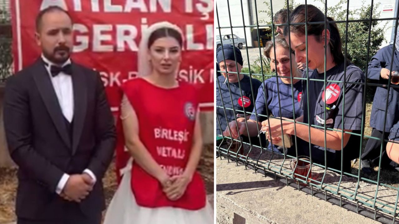 Gelinliğiyle Eyleme Geldi: Düğün Öncesi İşten Çıkarılınca İsyan Etti
