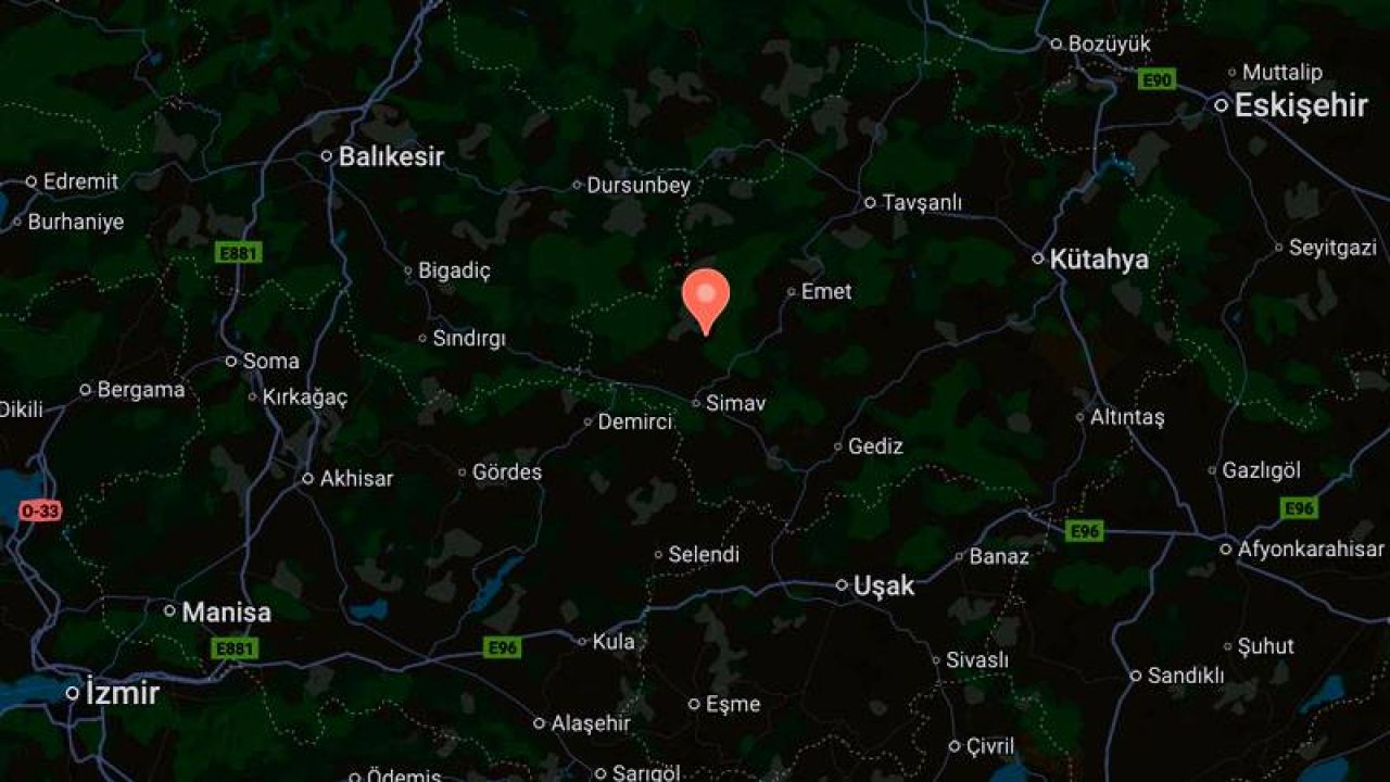 Kütahya'da 4,5 Büyüklüğünde Deprem
