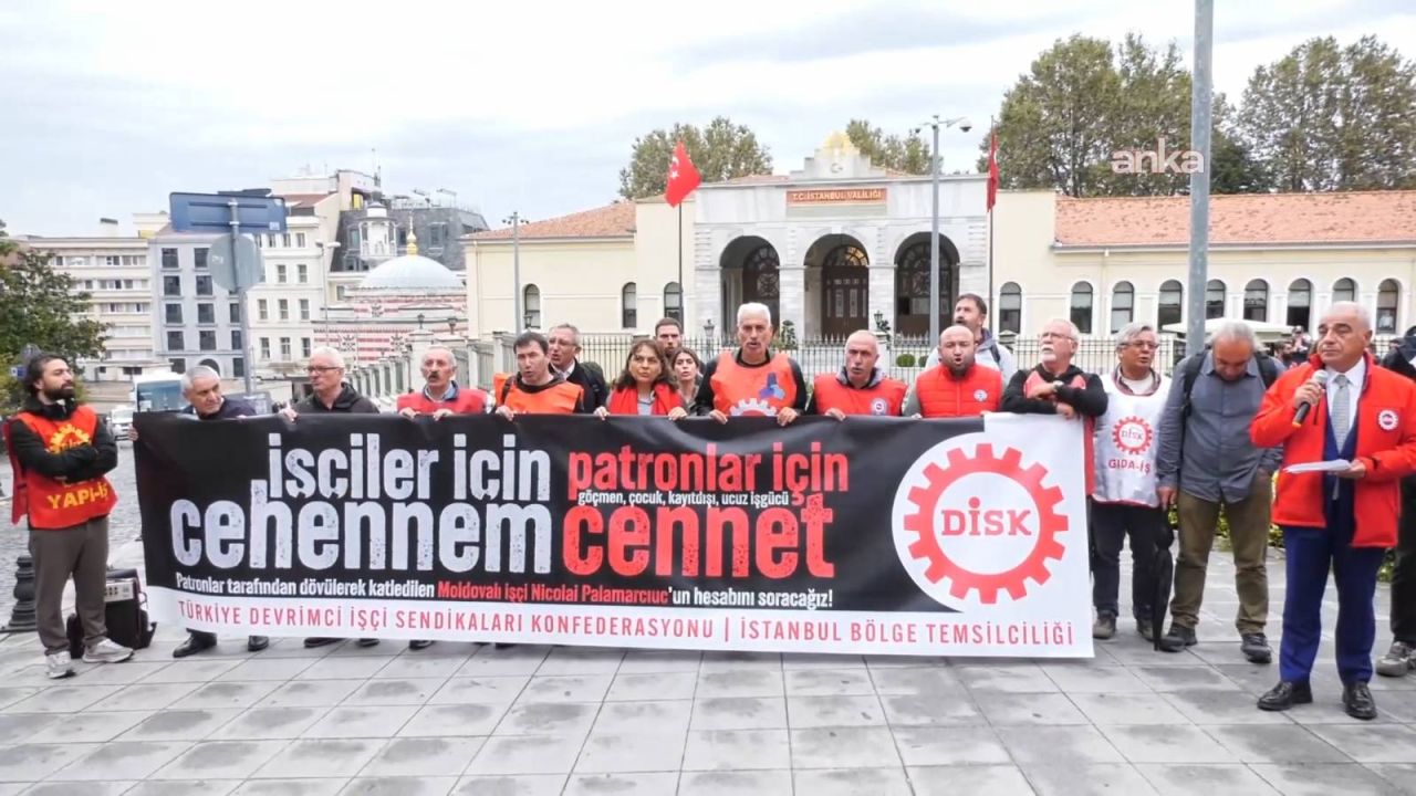 DİSK'ten Valilik Önünde Eylem: Palamarcıuc Cinayetinin Aydınlatılması İstendi
